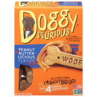 Doggy Delirious Treats for Dogs, Human Grade, Peanut Butterlicious - 16 Ounce 