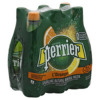 Perrier Sparkling Water, Natural Mineral, L'Orange