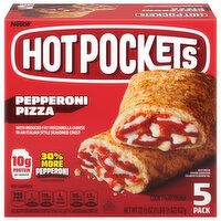 Hot Pockets Sandwiches, Italian Style Seasoned Crust, Pepperoni Pizza, 5 Pack