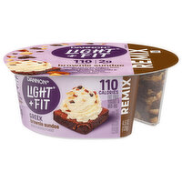 Dannon Yogurt & Mix-Ins, Fat Free, Brownie Sundae, Remix, Greek - 4.5 Ounce 