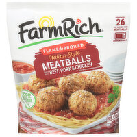 Farm Rich Meatballs, Flame Broiled, Italian Style - 26 Ounce 