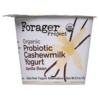 Forager Project Cashewmilk Yogurt, Dairy-Free, Organic, Vanilla Bean, Probiotic - 5.3 Ounce 