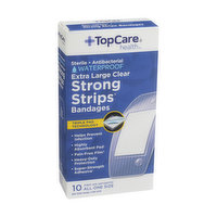 Topcare Sterile Antibacterial Waterproof First Aid Antiseptic Extra Large Bandages - 10 Each 