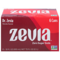 Zevia Soda, Zero Sugar, Dr. Zevia - 6 Each 