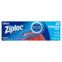 Ziploc Seal Top Bags, Freezer, Pint - 20 Each 