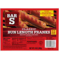 Bar S Classic Bun Length Franks - 12 Ounce 