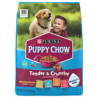 Puppy Chow Puppy Food, Real Beef & Rice, Tender & Crunchy - 15 Pound 