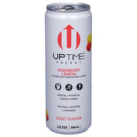 Uptime Energy Drink, Zero Sugar, Raspberry Lemon - 12 Fluid ounce 