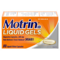 Motrin Ibuprofen, 200 mg, Liquid Filled Capsules - 80 Each 