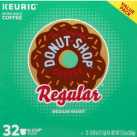 DONUT SHOP Coffee, Extra Bold, Medium Roast, Regular, K-Cup Pods, Value Pack - 32 Each 