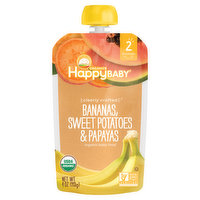HappyBaby Baby Food, Organic, Bananas, Sweet Potatoes & Papayas - 4 Ounce 