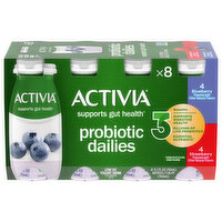 Activia Yogurt Drink, Low Fat, Blueberry, Strawberry - 8 Each 