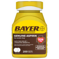 Bayer Aspirin, Genuine, 325 mg, Coated Tablets - 200 Each 