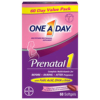 One A Day Multivitamin, Prenatal 1, Value Pack, Softgels - 60 Each 