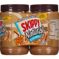 Skippy Peanut Butter Spread, Natural, Creamy, Twin Pack - 2 Each 