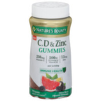 Nature's Bounty Vitamins C, D & Zinc, Immune Health, Gummies, Citrus Berry Flavored - 70 Each