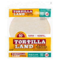 Tortilla Land Flour Tortillas, Fresh, Ready to Cook, Soft Taco Size - 12 Each 