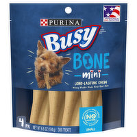 Busy Dog Treats, Mini Bone, Small, 4 Pack - 6.5 Ounce 