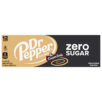 Dr Pepper Cream Soda, Zero Sugar, 12 Pack