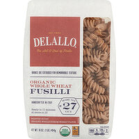 Delallo Fusilli, Organic, Whole Wheat, No. 27 Cut - 16 Ounce 