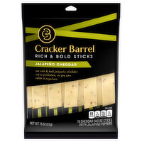 Cracker Barrel Cheese Sticks, Jalapeno Cheddar, Rich & Bold