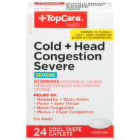 TopCare Cold + Head Congestion Severe, Caplets - 24 Each 