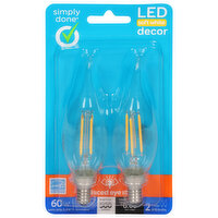 Simply Done Light Bulbs, LED, Soft White, Clear, Decor, 5.5 Watts