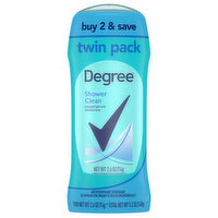 Degree Antiperspirant Deodorant, Shower Clean, Twin Pack - 2 Each 