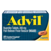 Advil Ibuprofen, 200 mg, Coated Caplets - 50 Each 