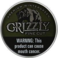 Grizzly Snuff, Moist, Premium Wintergreen, Fine Cut - 1.2 Ounce 