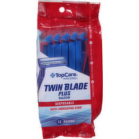 TopCare Razor, Twin Blade Plus, Disposable, with Lubricating Strip