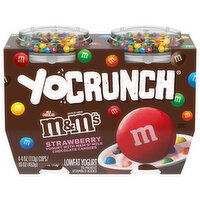 YoCrunch Yogurt, Lowfat, M&M's, Strawberry - 4 Each 