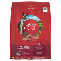 Purina One Dog Food, Natural, Beef & Rice Formula, Small Bites, Adult - 16.5 Pound 