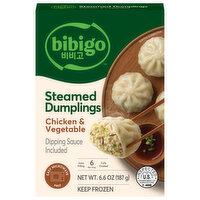 Bibigo Steamed Dumplings, Chicken & Vegetable - 6.6 Ounce 