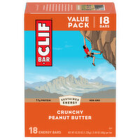 Clif Bar Energy Bars, Crunchy, Peanut Butter, Value Pack - 18 Each 