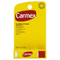 Carmex Lip Protectant, Lip Balm, Classic, Sunscreen, SPF 15 - 0.15 Ounce