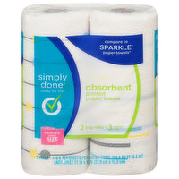 Simply Done Paper Towels, Printed, Absorbent, Simple Size Select, 2-Ply