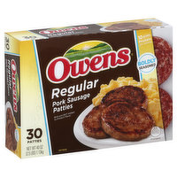 Owens Pork Sausage Patties, Regular - 30 Each 