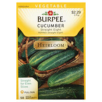 Burpee Seeds, Cucumber, Heirloom, Straight Eight