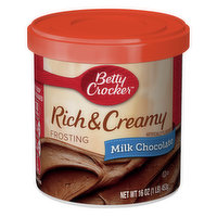 Betty Crocker Frosting, Rich & Creamy, Milk Chocolate - 16 Ounce 