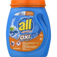 all Detergent, HE, with Stainlifters, Oxi, 4 in 1 Mighty Pacs - 60 Each