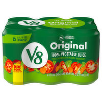 V8 100% Vegetable Juice, Original - 6 Each