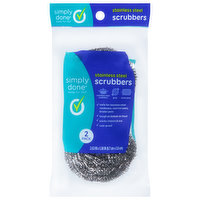 Simply Done Scrubbers, Stainless Steel, 2 Pack