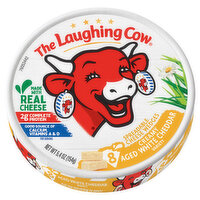 The Laughing Cow Spreadable Cheese Wedges, Creamy Aged White Cheddar Variety - 8 Each 