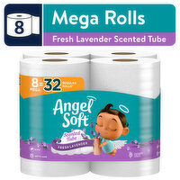 Angel Soft Bathroom Tissue, Scented Tube, Fresh Lavender Scent, 2-Ply - 8 Each 