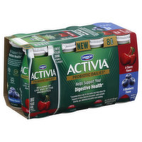 Activia Yogurt Drink, Lowfat, Cherry Flavor, Blueberry Flavor - 8 Each