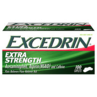 Excedrin Pain Reliever, Extra Strength, Caplets - 100 Each 