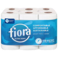 Fiora Bath Tissue, Ultra Soft, Unscented, Double Rolls, 2-Ply - 12 Each 