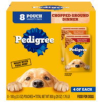 Pedigree Food for Dogs, Chopped Ground Dinner, Variety Pack - 8 Each 