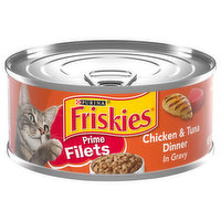 Friskies Cat Food, Chicken & Tuna Dinner in Gravy, Prime Filets